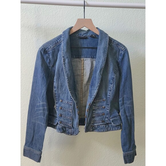 New York & Company Jackets & Blazers - NY&C front clasp distressed jean jacket